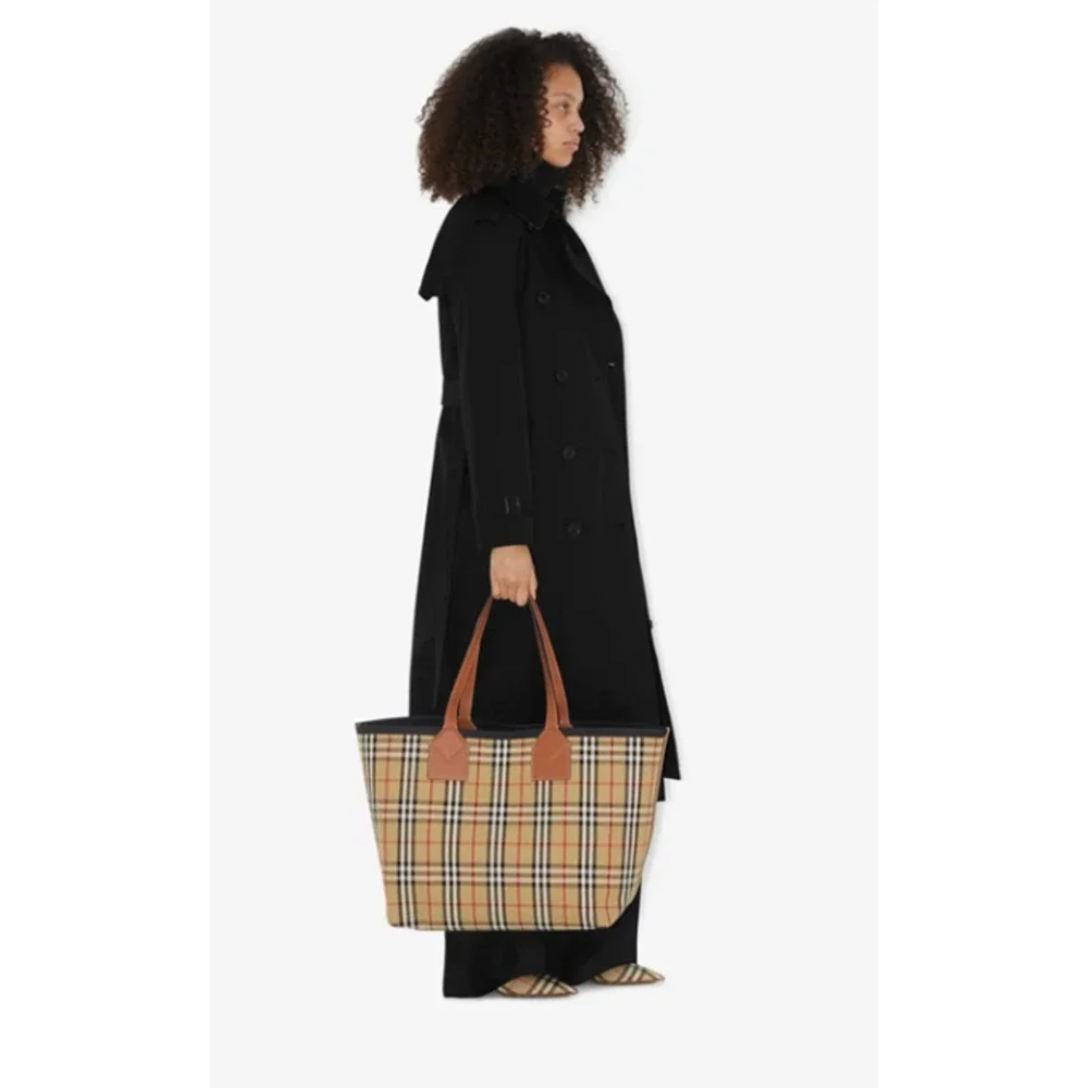 $2090 NEW BURBERRY London Check LARGE 2pc Tote Shopper Bag Purse! - Picture 5 of 14